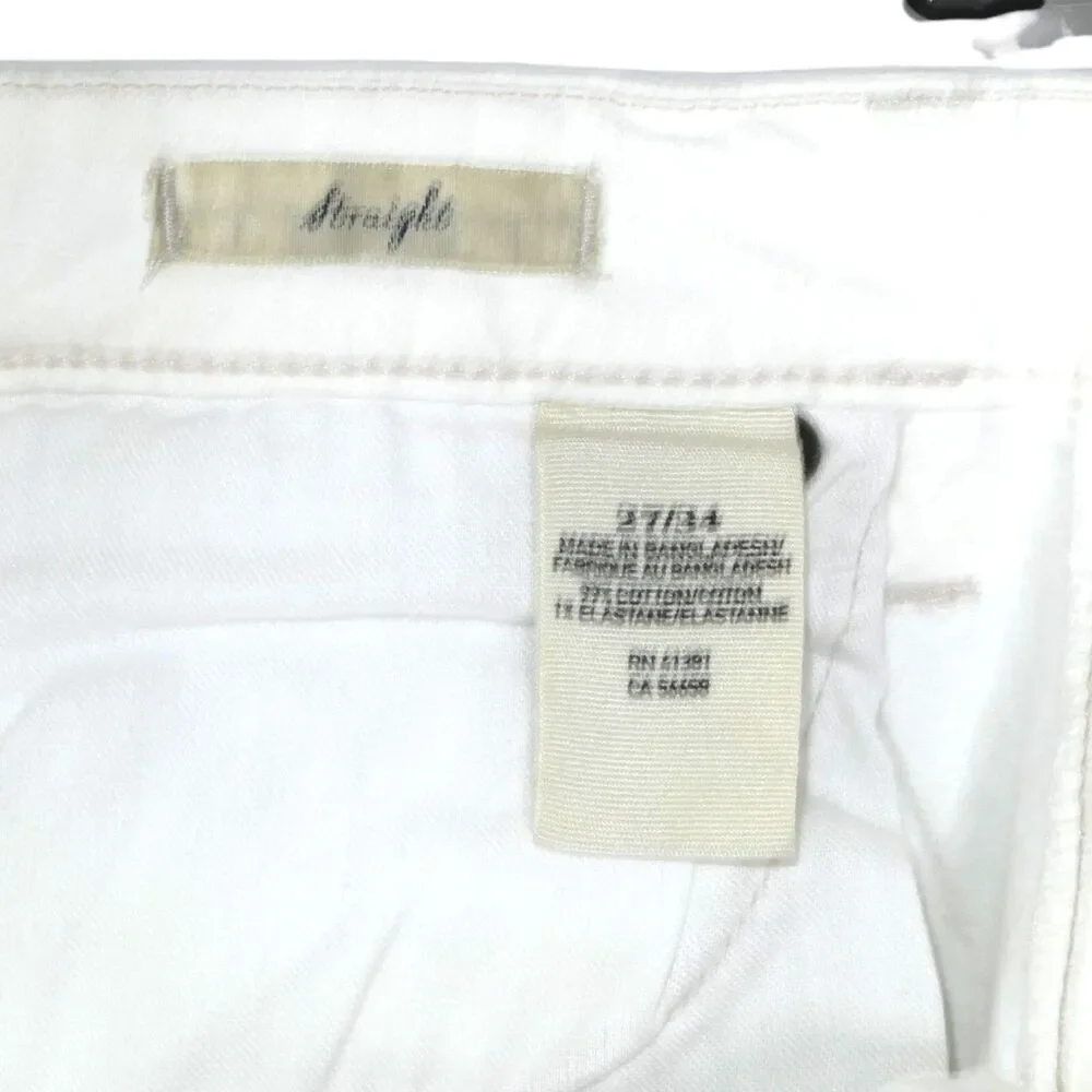 VTG Denim & Supply Ralph Lauren Sz 27x34 White Straight Jeans Label Wear EUC